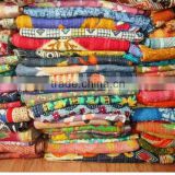 VINTAGE KANTHA reversible quilt Indian Sari Quilt