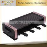 Professional Electric Cooker Grill , Somkeless 1200W Electric Raclette Grill for 8 Person thumbnail-3