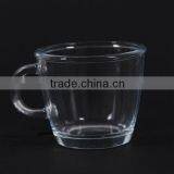 8oz Cappuccino Glass Mug With Steel Handle