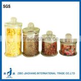 wholesale airtight glass tea jar with glass lid and Sealing ring