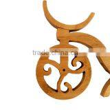 WR012/100% Bamboo Material Hot Sale Bicycle Shaped Bamboo Wine Rack thumbnail-4