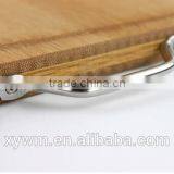 Organic Basic Traditional Easy Carry Hang Stainless Steel Handle Kitchen Butcher Bamboo Cutting Board Chopping Block thumbnail-4