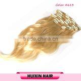 Blonde Cambodian Human Hair Wavy Clip In Hair Extension thumbnail-4