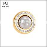 Women Luxury Big Pearl, Fake Diamond Golden Stainless Steel Earring From KALEN JEWELRY China thumbnail-3