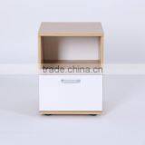 Walnut Color Modern Style 2 Drawers Cheap Small Bedroom Bedside Table