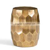 Metal Foil Accent Stool Hammered Side Table Gold Finished New Design Stool For Home Decor thumbnail-1
