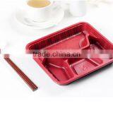 Red Color Disposable Food Containers Wholesale Takeaway Microwave PP Food Container 4-compartment Box thumbnail-4