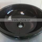 Black Marble Stone Bowl Basin thumbnail-1