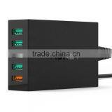 Aukey Quick Charge 2.0 54W 5 Ports USB Desktop Charging Station Wall Charger,EU Plug thumbnail-1