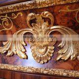Fabulous Louis XV Marquetry 24K Gold Plated Commode Sideboard Cabinet / French New Classic Dining Room Furniture Wooden Cupboard thumbnail-5
