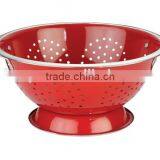 Red Stainless Steel Kitchen Colander For Rinse Vegetables thumbnail-2