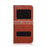 Window View Leather Case For Samsung S6 Edge With Sleep Wake Fuction, Genuine Leather Case thumbnail-1