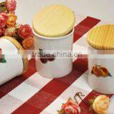 3pcs Canister Set With Wooden Lid thumbnail-1