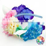 Yellow Red Blue Colorful Rose Flowers Garland Kids Party Wear Girls Head Band thumbnail-3