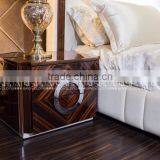 King Size Bed Headboard / French Wood Antique Bed / Upholstery Bed B9016 thumbnail-5