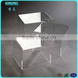 OEM Living Room Furniture Transparent Modern Acrylic Lucite Waterfall Coffee Console Table thumbnail-1