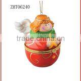 Hand Painted Ceramic Angel Design Jewelry Box Chrismas Decoration thumbnail-1