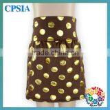 Hot Cheap Beautiful Kids Short Skirts,Gold Dots Children Coffee Color Skirts,Baby Girls Mini Skirt For Party thumbnail-2