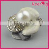 Decorative Fashionable Alloy Flower Pearl Metal Rhinestone Button WBK--1494 thumbnail-3