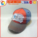 Flat Embroidery Patch Sport Cap Washed Distressed Hats
