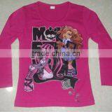 2013 Latest Design Mechin Printed Girls Cotton Long Sleeve T-shirt thumbnail-1