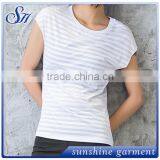 2017 Summer Running Sports T-shirts Horizontal Stripe T-shirt thumbnail-3