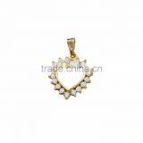 Gold Plated CZ Studded Heart Pendant thumbnail-1
