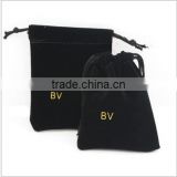 Promotional printed velvet pouch jewelry bag gifts custom velvet pouch for jewelry package lovely black velvet pouch bags