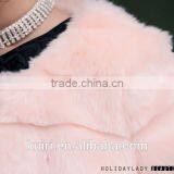 Ladies Keep Warm Winter and Autumn Short Thicken Woman Rabbit Fur Coat Lady Faux Fur Pure Collar Jackets thumbnail-5