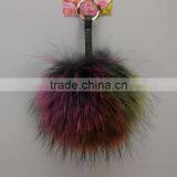 Myfur Wholesale Real Raccoon Fur Pom Pom Bag Keychain for Fashion Women thumbnail-4