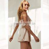 Latest Design Ruffle Silk Playsuit Women Dongguan Clothing thumbnail-4
