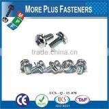 Taiwan M3 M12 M6-1.0 x 10mm DIN 7985 Phillips Drive Pan Head Machine Screw SEMS With Square Washer thumbnail-4