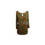 Floral Print Viscose t Shirt Casual Ladies Clothing / Long Sleeve Ladies Tops thumbnail-1