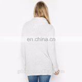 New Arrival Long Sleeve Loose High Necklin White Wholesale Jumper thumbnail-2