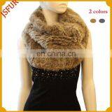 2016 popular knitted vest real rabbit fur knitted soft warm snood