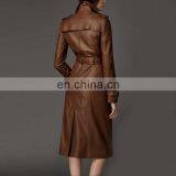 2015 Women's Long Overcoat PU Leather Jacket Women Winter thumbnail-3