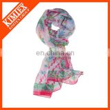Colorful women's 100% polyester chiffon scarves
