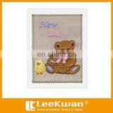 Lovely Animal Design Embroidery Greeting Cards for New Baby