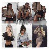 OEM Custom Logo Long Sleeve Thin Fabric Hoodies for Women Crop Tops thumbnail-3