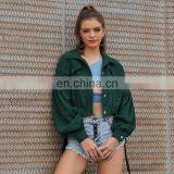 New Women Loose Classic Crop Moto Biker Coat Autumn Lady Basic Plus Size Outerwear Jacket thumbnail-2