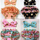 Girls Gold Polka Dot Shorts Baby Bloomers + Headbands 2pc Set Children Ruffled Shorts Kids Cotton Underwear Girls Boutique Short thumbnail-4