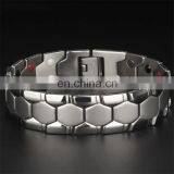 Double Row 4 Element Pain Relief Mens Bio Health Stainless Steel Magnetic Bracelet thumbnail-5