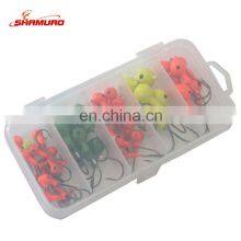 44pcs/set Jig Head Fishing Hooks High Carbon Steel Lead Head Lures Fishing Hooks Set With Box thumbnail-3