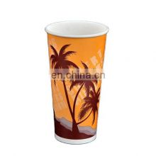 24 Oz Cold Drink Paper Custom Logo Soda Cups Food & Beverage Packaging Single Wall UV Coating Embossing Bio-degradable Accept