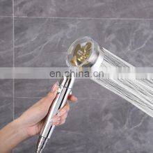 Cheap Price 360 Degree Hand High Pressure Water Saving Spray Propeller Rotating Fan Shower Head With Stop Button thumbnail-1
