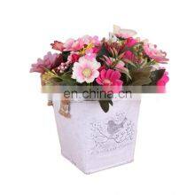 New Design Wholesale Home Decorative Garden Plants Antique White Color Hemp Rope Hanging Painting Flower Pots With Spout Flower Vase thumbnail-2