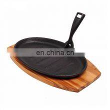 Custom Oval Sizzle Pan Steak Serving Platters With Removable Handle thumbnail-5