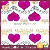 Beige Transparent Pvc With Golden Gem Transfer Tablecloth