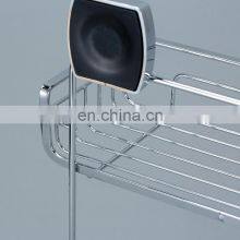 Shower Caddy 2 Tier Shower Shelf Kitchen Storage Basket Corner Shelf Stainless Steel No Drilling Self Adhesive Bathroom Caddy No thumbnail-4