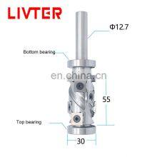 LIVTER Top And Bottom Bearing Mini Spiral Milling Cutter Carbide Insert Spoilboard Surface Planer 12.7XD30Xh55 thumbnail-2